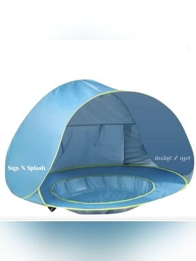 Blue Kids Pop-Up Play Pool & Shade Tent
